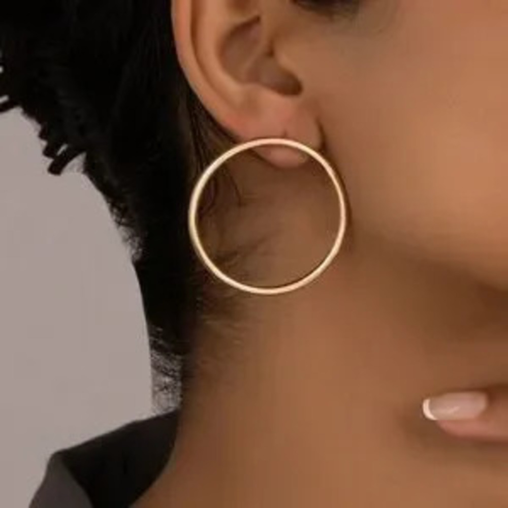 Gold Classic Hoop Earrings  Minimalist Everyday Style